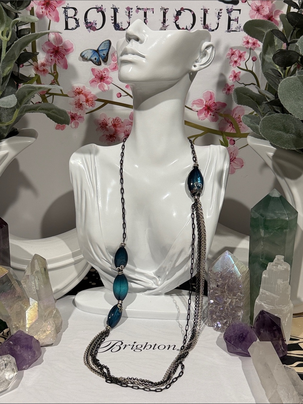 🆕🩵 RARE BRIGHTON ‘Shell Shimmer’ Teal Ombre Long Necklace!
